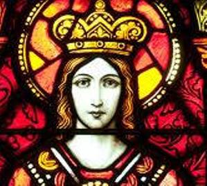 stained glass image of Queen Margaret